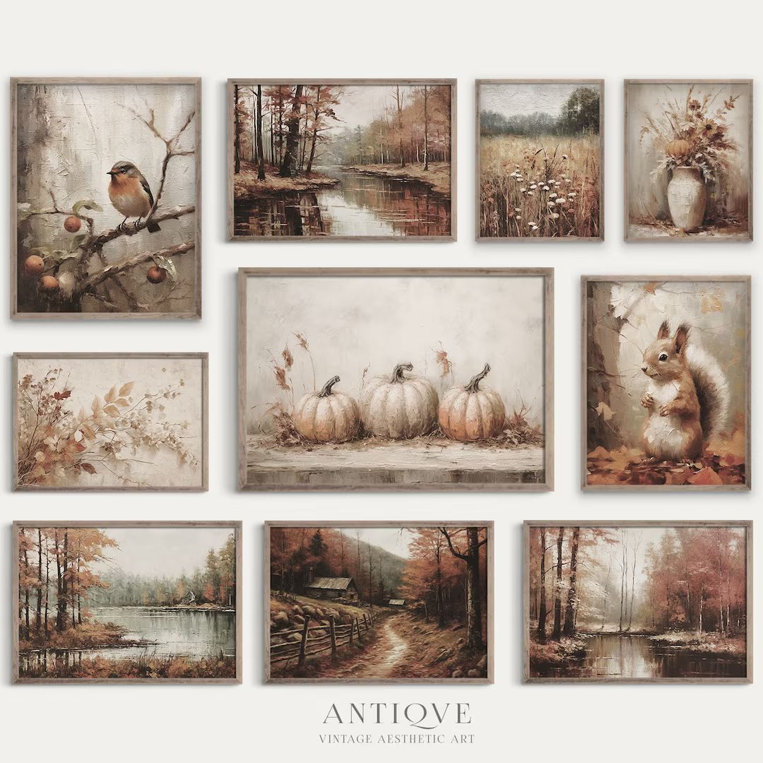 Autumn Print Set Earthy Fall Rustic Gallery Wall 10 Prints Printable Download S65 - Etsy | Etsy (US)
