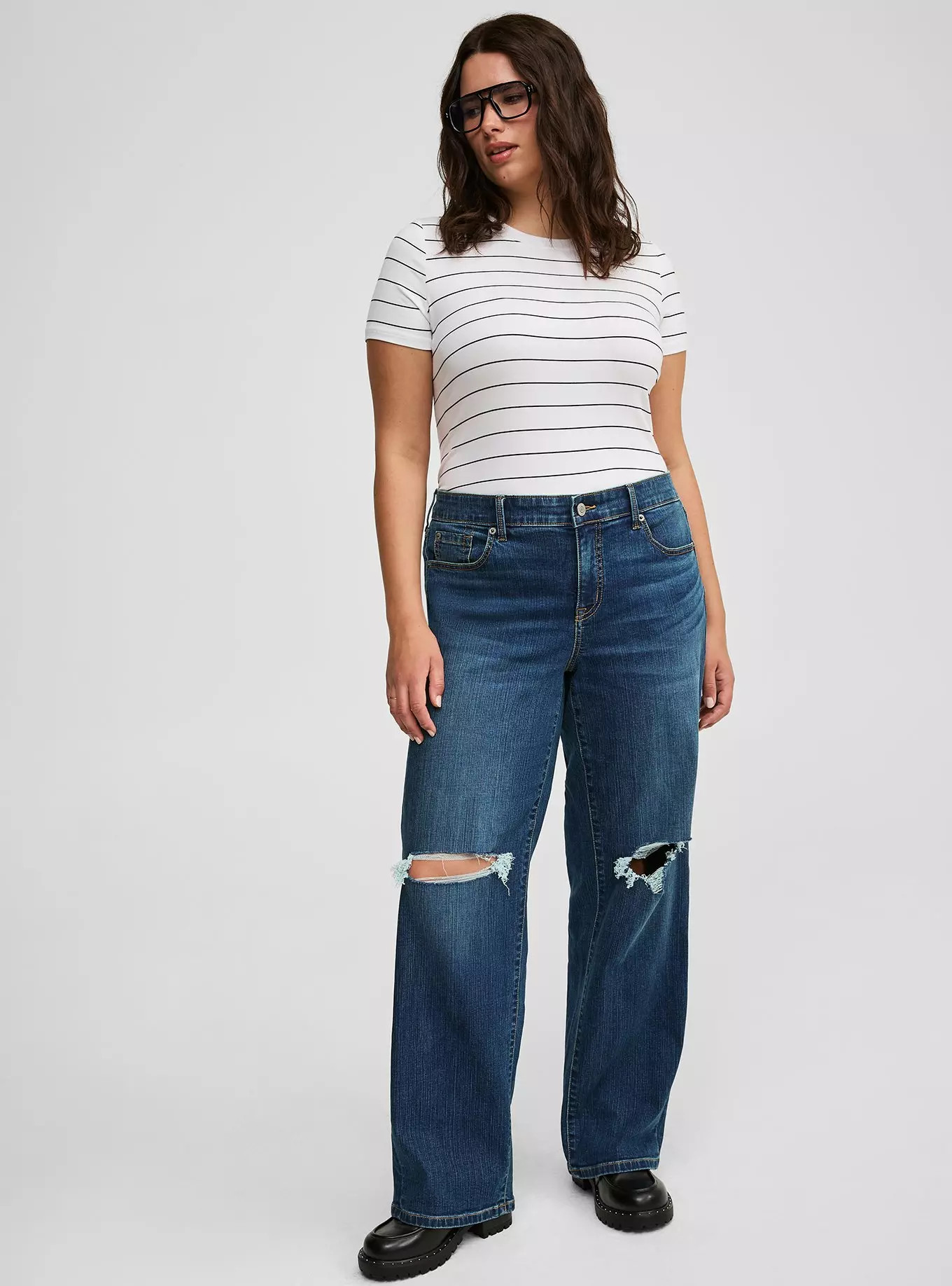 Perfect Wide Leg Vintage Stretch Mid-Rise Jean | Torrid (US & Canada)