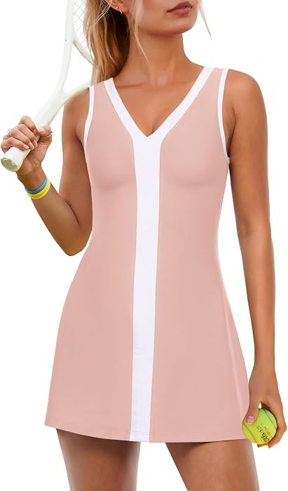 ReachMe Womens Tennis Dresses with Shorts Golf Outfits Athletic Dresses Active Workout Dress Activewear | Amazon (US)