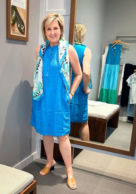 Blue sleeveless linen dress size medium | vacation style | resort wear | Summer outfit idea | women over 40 

#LTKSaleAlert #LTKStyleTip #LTKOver40