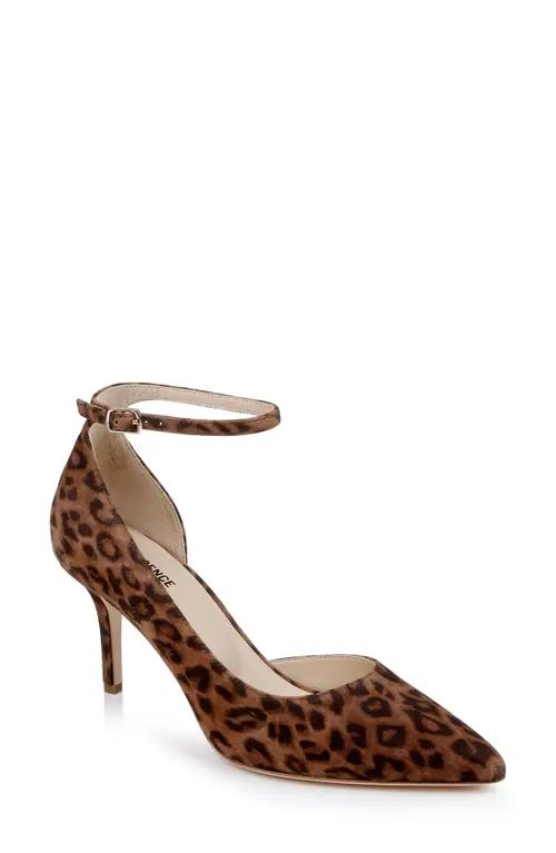 L'AGENCE Cezanne Pointed Toe Ankle Strap Pump in Leopard at Nordstrom, Size 7.5 | Nordstrom