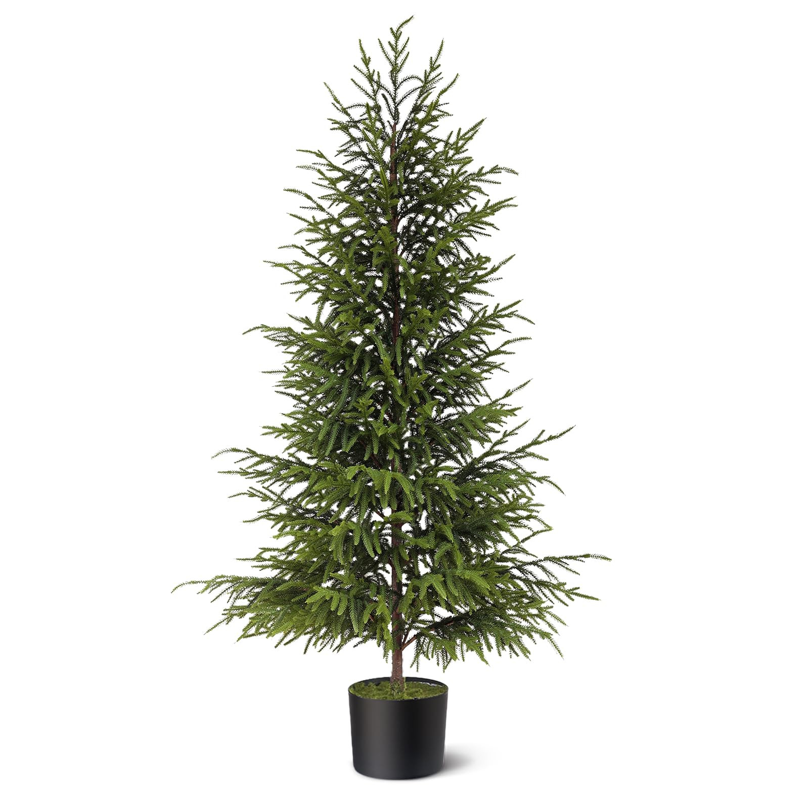 4ft Christmas Norfolk Pine Tree Artificial Christmas Tree Faux Potted Plants for Front Porch Chri... | Amazon (US)
