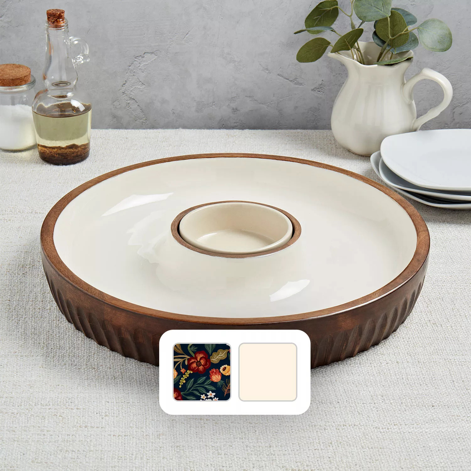 Member's Mark 15-in. Mango Wood Chip & Dip Serving Platter (Assorted Colors) | Sam's Club