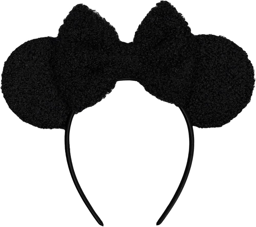 Wool Mouse Ear Headband, Fluffy Hair Bow Hairband, Festival Party Decoration Fashion Headwear for... | Amazon (US)