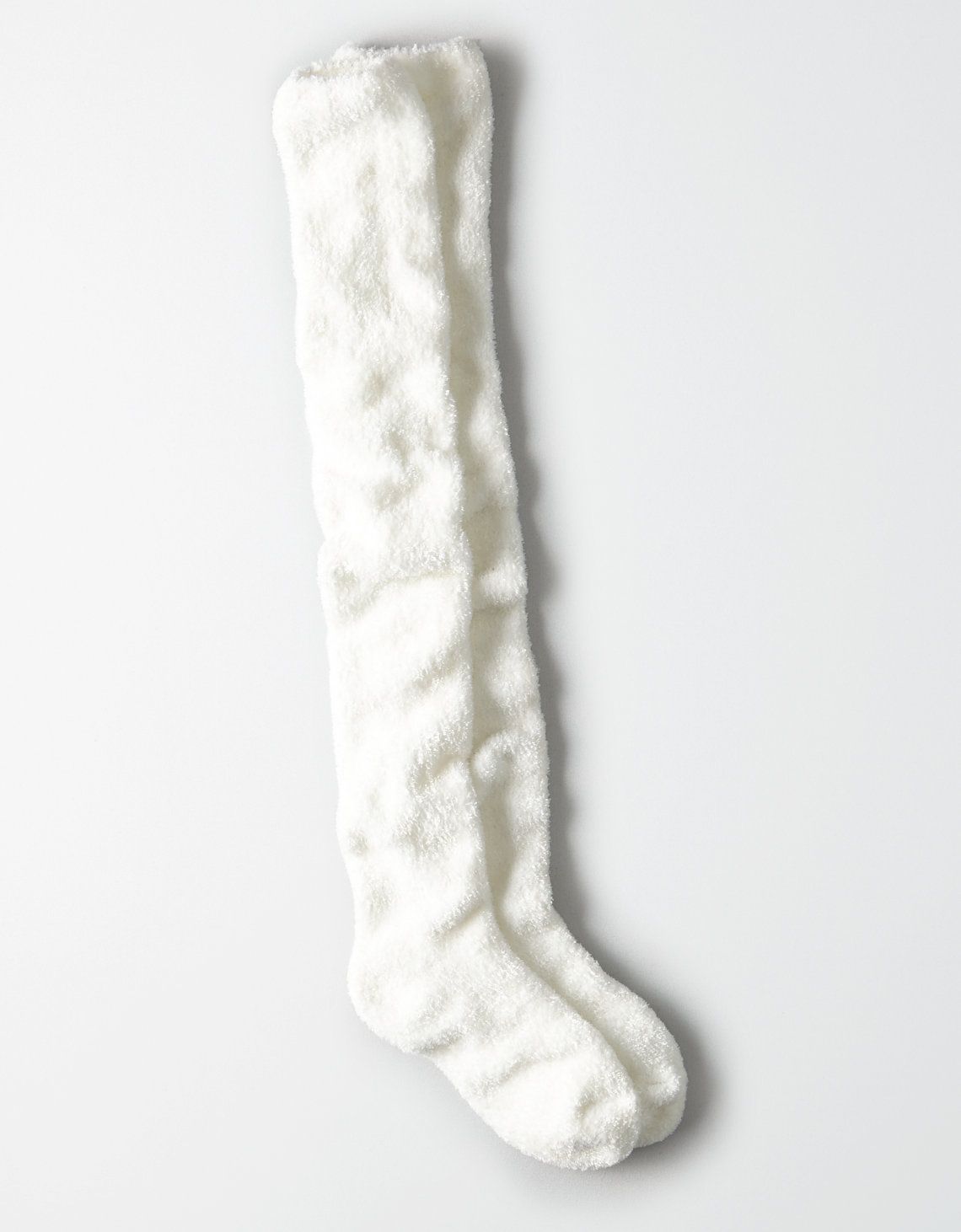 AEO Velvet Knit Over the Knee Sock, Toasted Coconut | American Eagle Outfitters (US & CA)