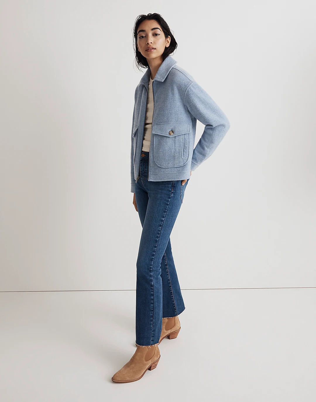 Brushed Crop Shirt Jacket | Madewell