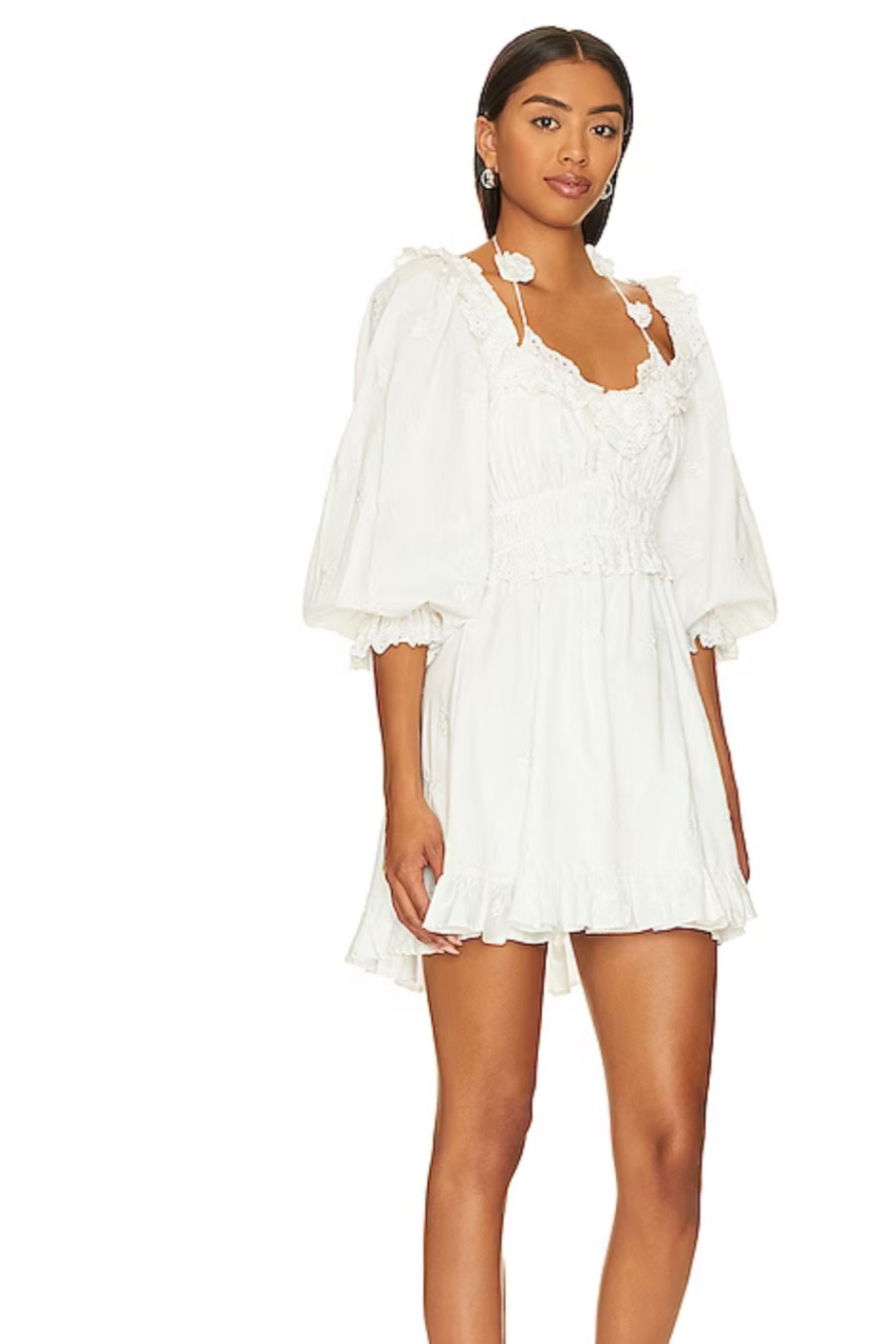 🤍 Little White Dress on sale from Revolve. How adorable are the strap details. This is so perfect for Spring and Summer for a beach vacation too! I’m loving this one so much ! #springdress #whitedress #vacationfit 

#LTKbump #LTKtravel #LTKSpringSale