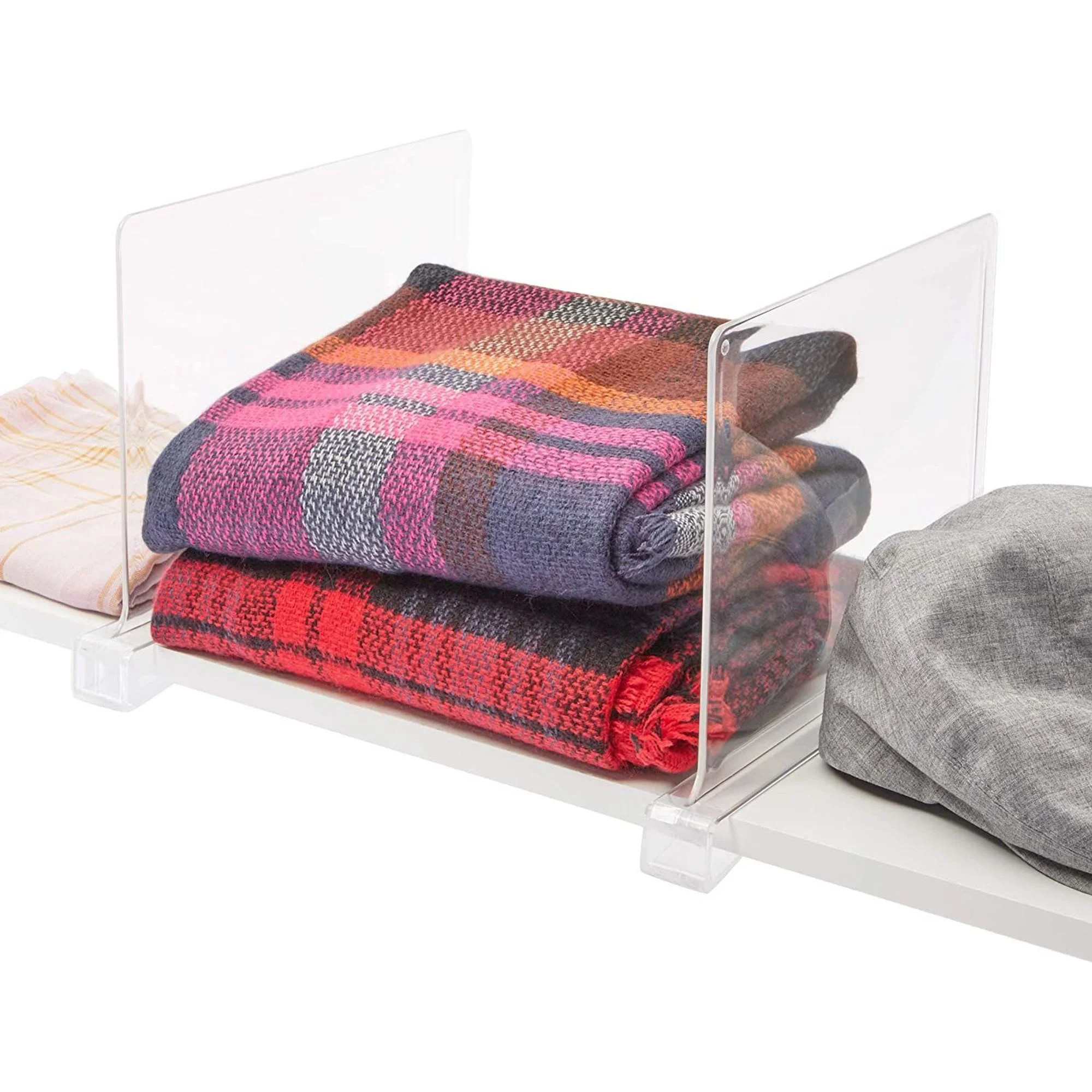 6-Pack Plastic Shelf Dividers Closet Wardrobe Storage Separator Organizers Clear | Walmart (US)
