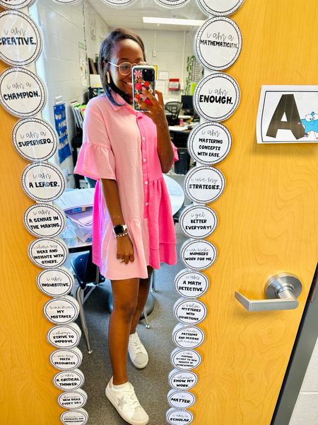 On Wednesdays, we wear pink. 💕

Dress: XS
Shoes: TTS

Teacher style
Teacher outfits
Teacher outfit of the day
Teacher OOTD
Teacher Dress

#LTKshoecrush #LTKworkwear #LTKunder50