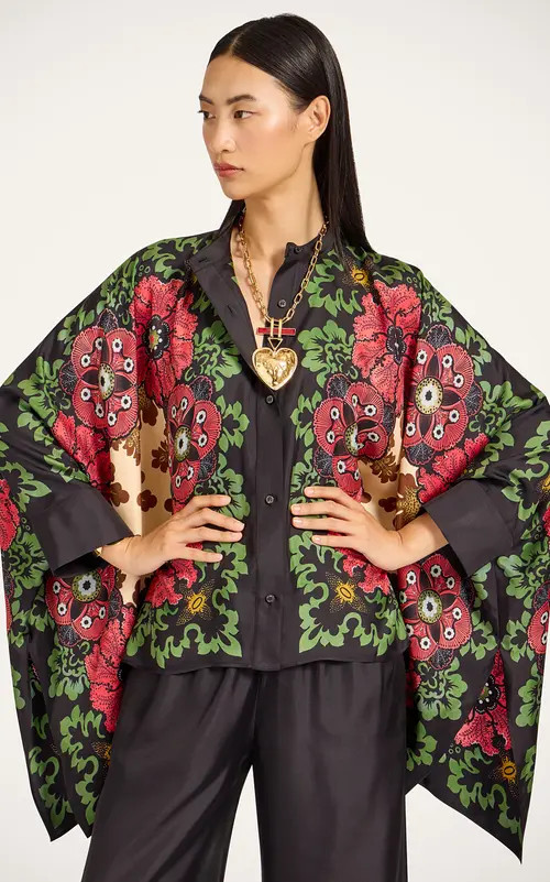 La DubleJ Foulard Shirt Placée in Bounty Placée Red at Nordstrom, Size Large L | Nordstrom