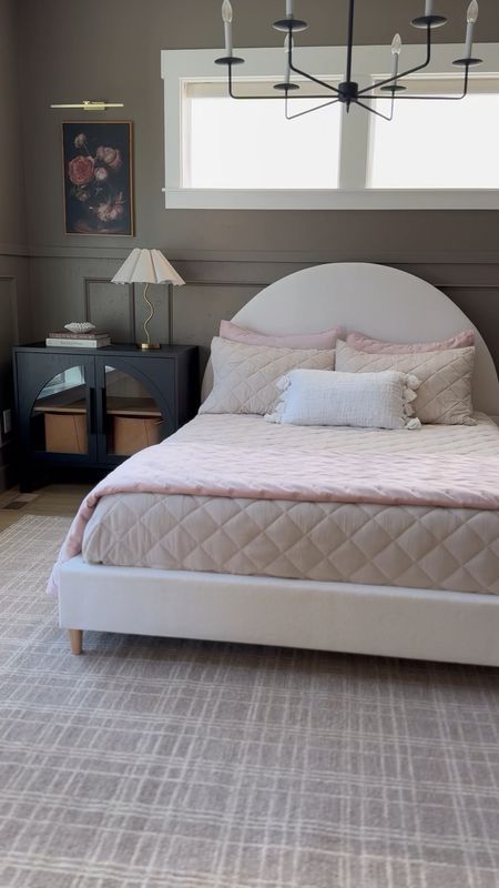 Arch boucle bed of my dreams! This affordable bedroom is all from Amazon + Walmart! Ps the bed is sold at both Amazon and Walmart! 

#LTKSeasonal #LTKhome #LTKsalealert