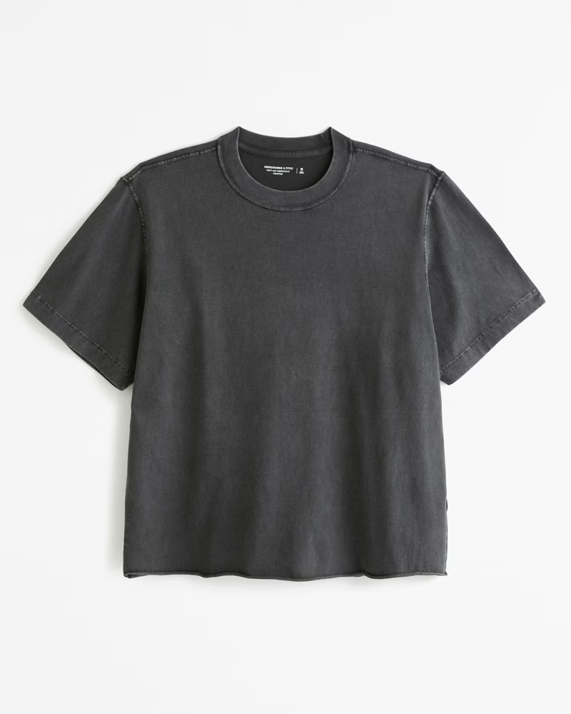 Abercrombie & Fitch Men's Vintage-Inspired Cropped Tee in Black Pattern - Size XXL | Abercrombie & Fitch (US)