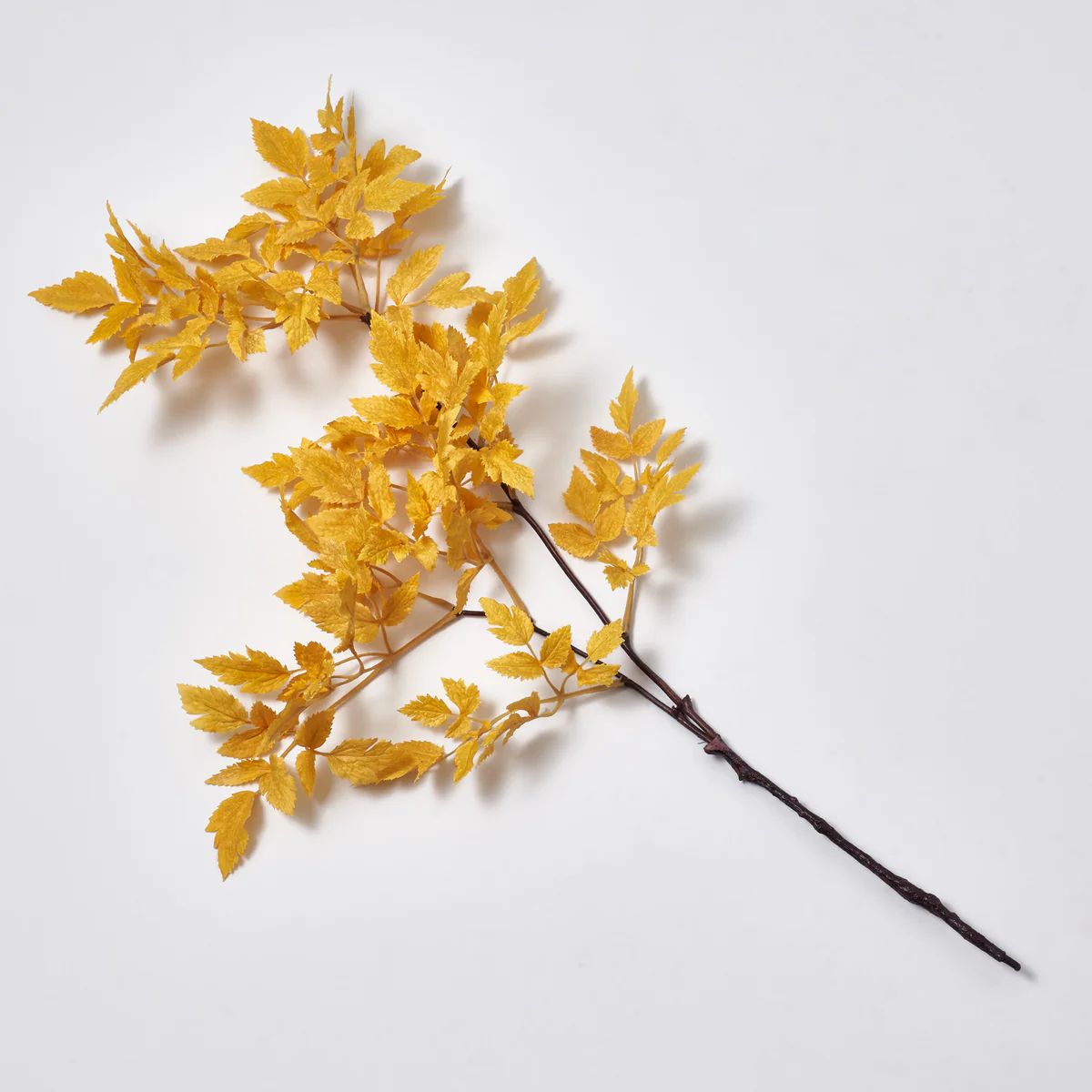 Golden Yellow Faux Cimicifuga Ramosa Leaf Branch Faux Fall Spray - 31" | Darby Creek Trading