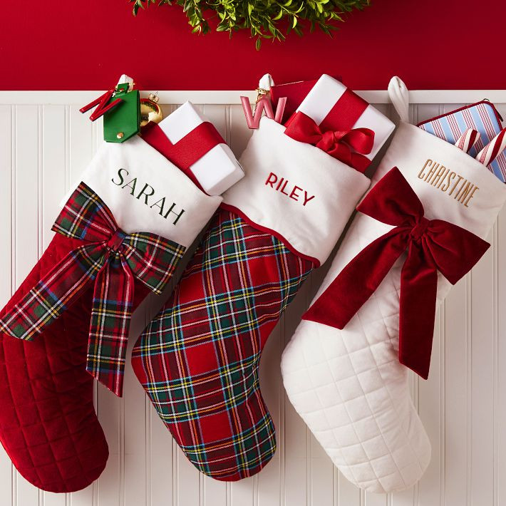 Quilted Bow Stocking | Mark and Graham