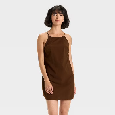 Women's Halter Mini Dress - A New Day™ Brown L | Target