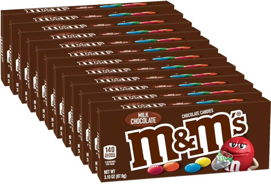 M&M'S Milk Chocolate Candy Movie Theater Box, 3.10 Ounce (Pack of 12) | Amazon (US)