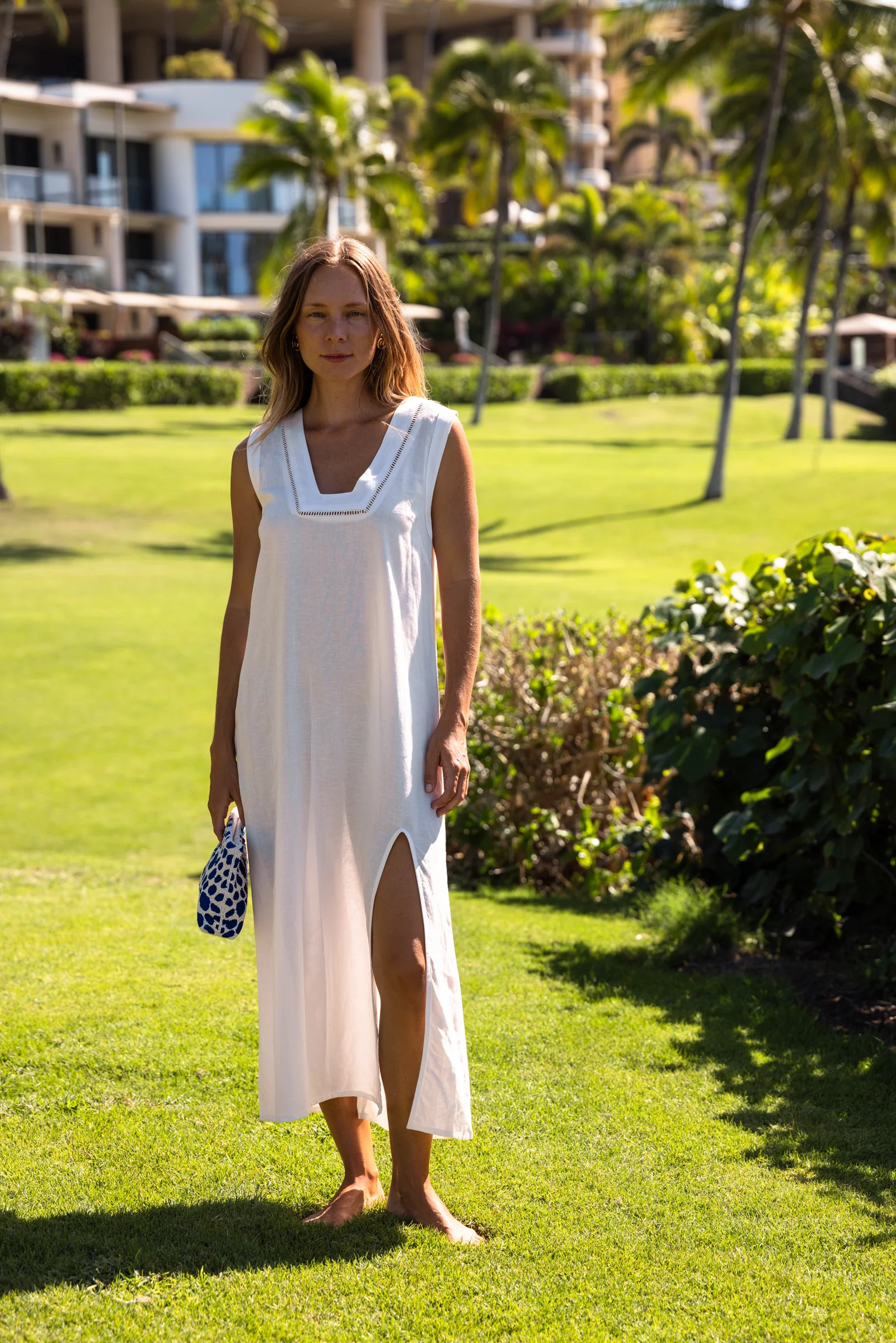 Grotta Midi Dress - White | Sitano