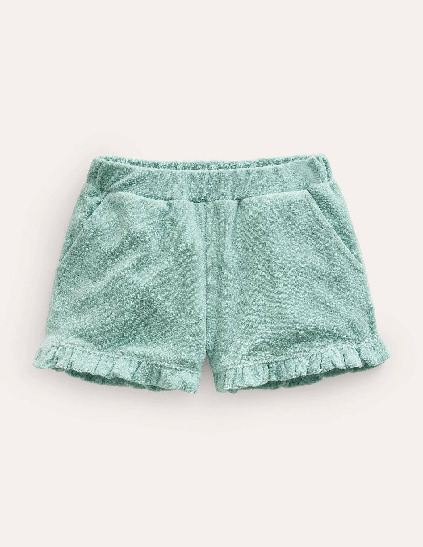 Frill Hem Towelling Shorts - Hot Spring Blue | Boden (US)