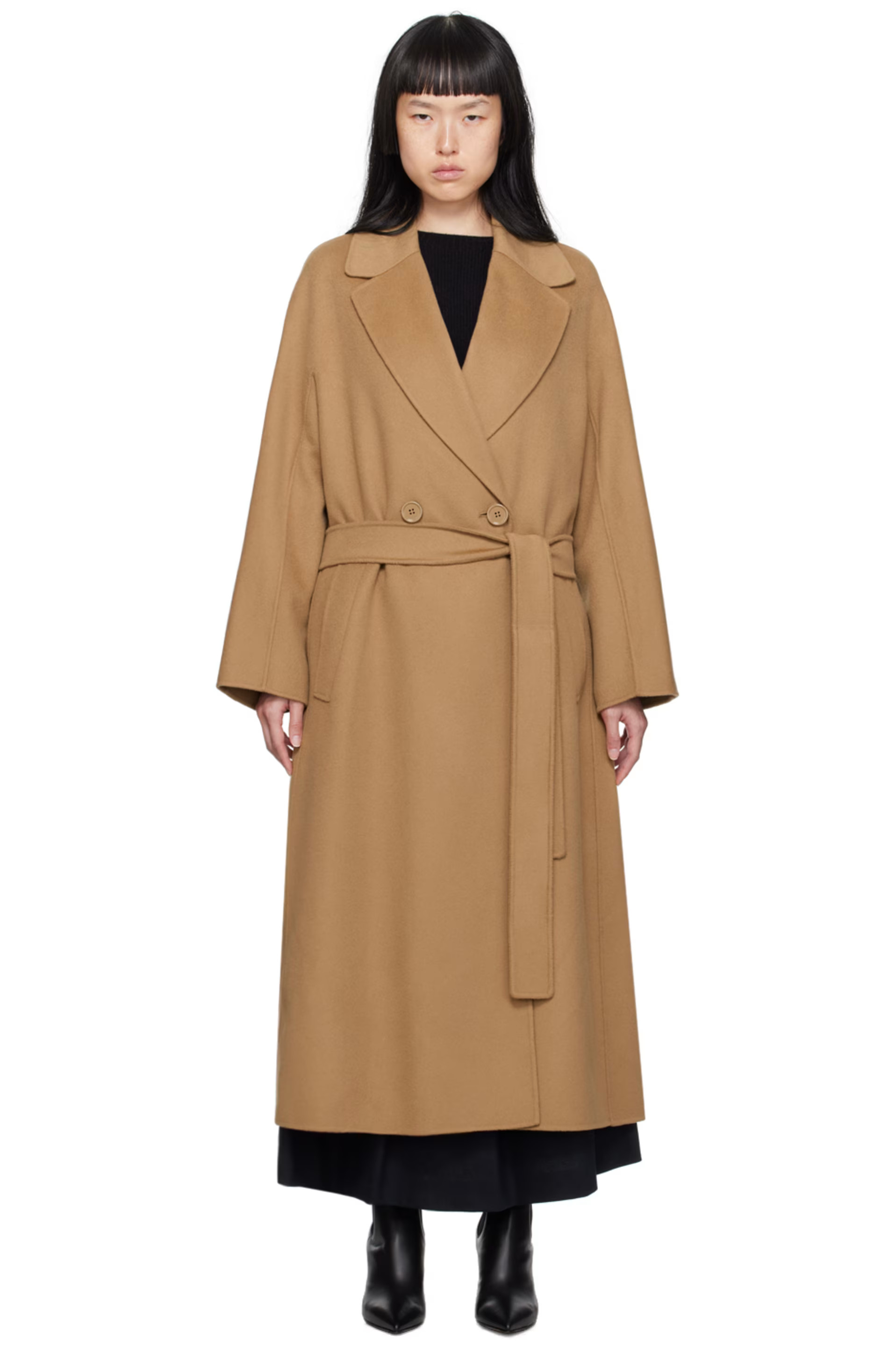 S Max Mara - Tan Eliot Coat | SSENSE