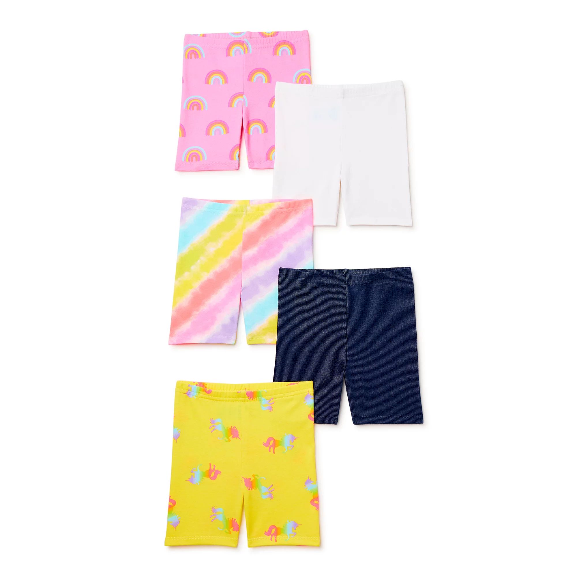 Garanimals Baby Girls & Toddler Girls Biker Shorts, 5-Pack, Sizes 12M-5T | Walmart (US)