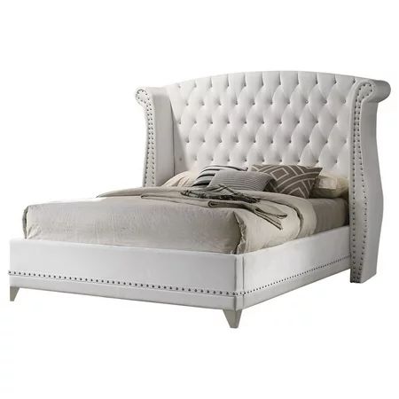 Coaster Barzini King Wingback Tufted Bed in White | Walmart (US)