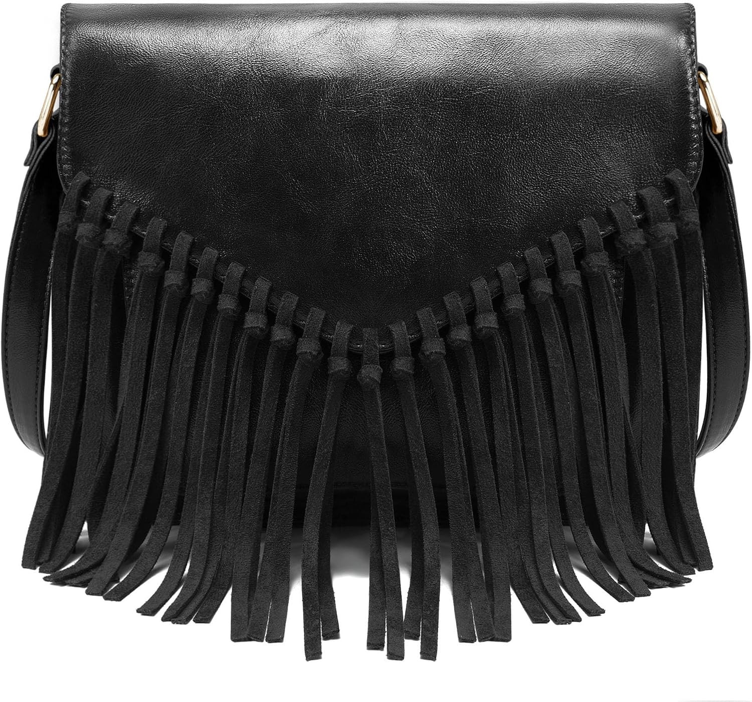 Small Fringe Purse Crossbody Bag for Women Pu Leather Handbag Shoulder Bag with Adjustable Strap | Amazon (US)