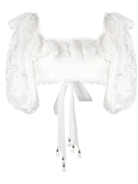 Zimmermann The Lovestruck Cropped Blouse - Farfetch | Farfetch (US)