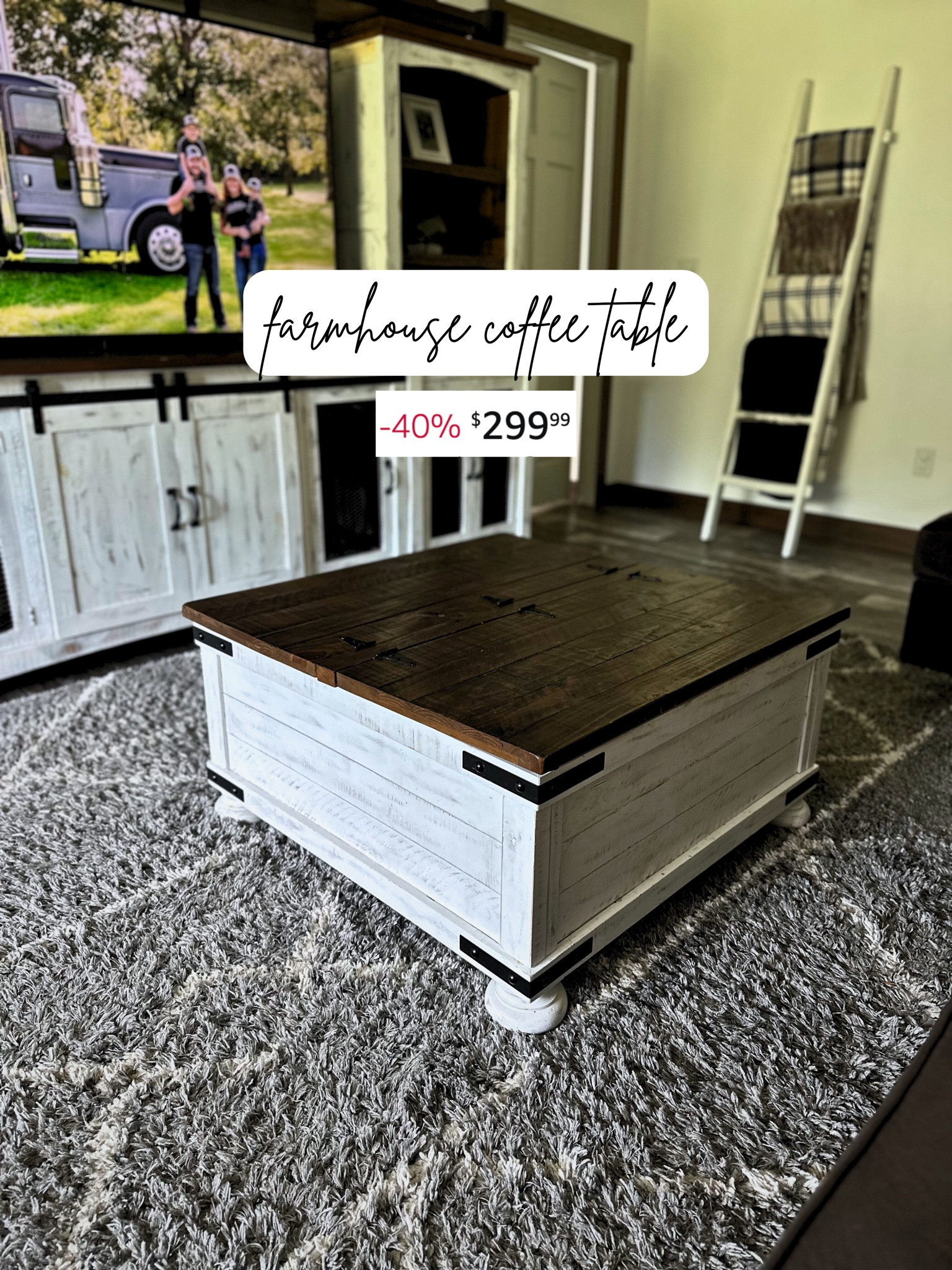 Our Ashley Furniture coffee table has definitely withstood the test of time with our two crazy toddler boys 😅 This thing is built solid! Also  love that it has great storage for blankets. 

#livingroom #blanketstorage 

#LTKSaleAlert #LTKHome #LTKFamily