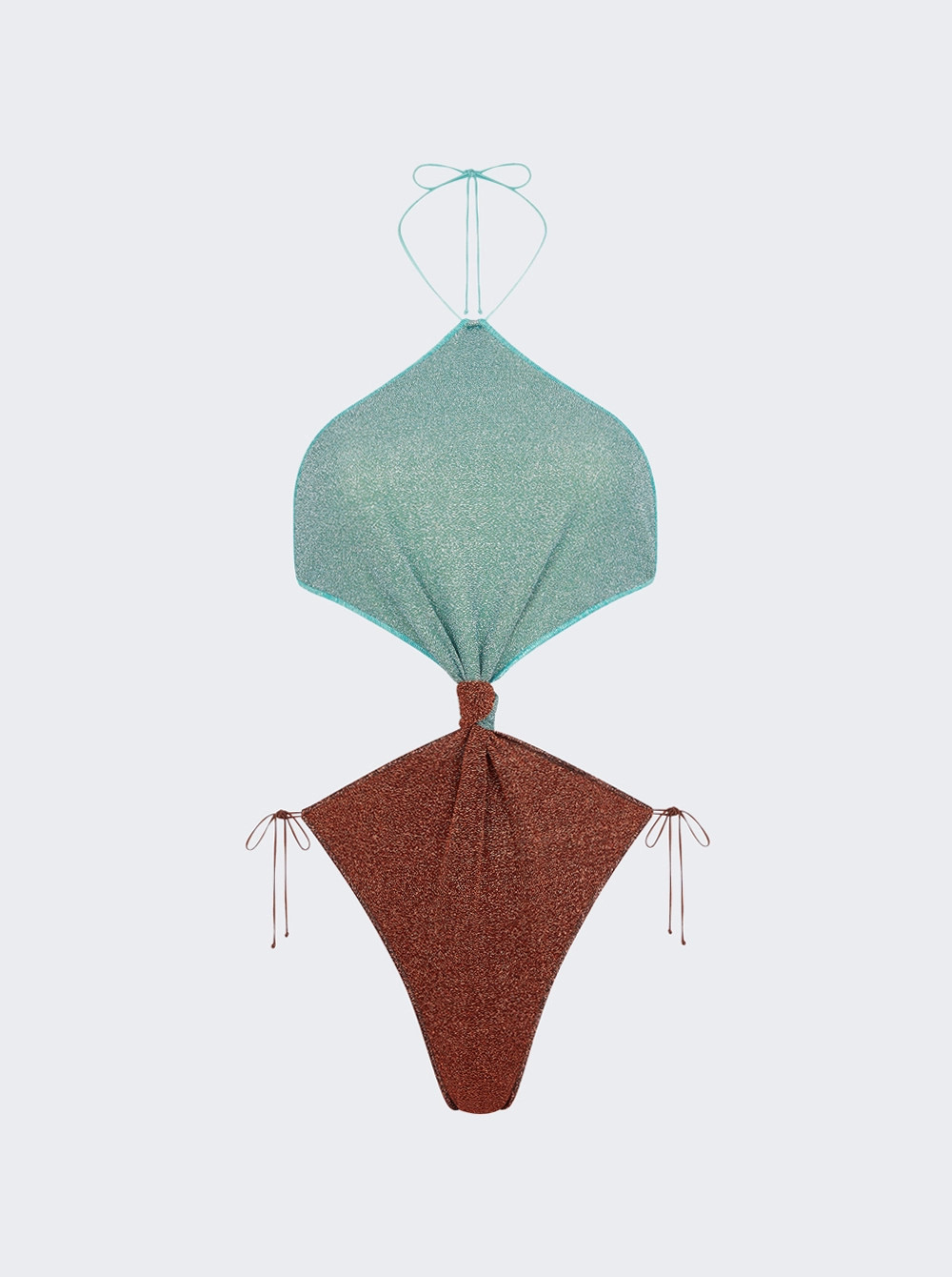 LumiÈre Bicolor Knot Maillot Aqua  | The Webster | The Webster