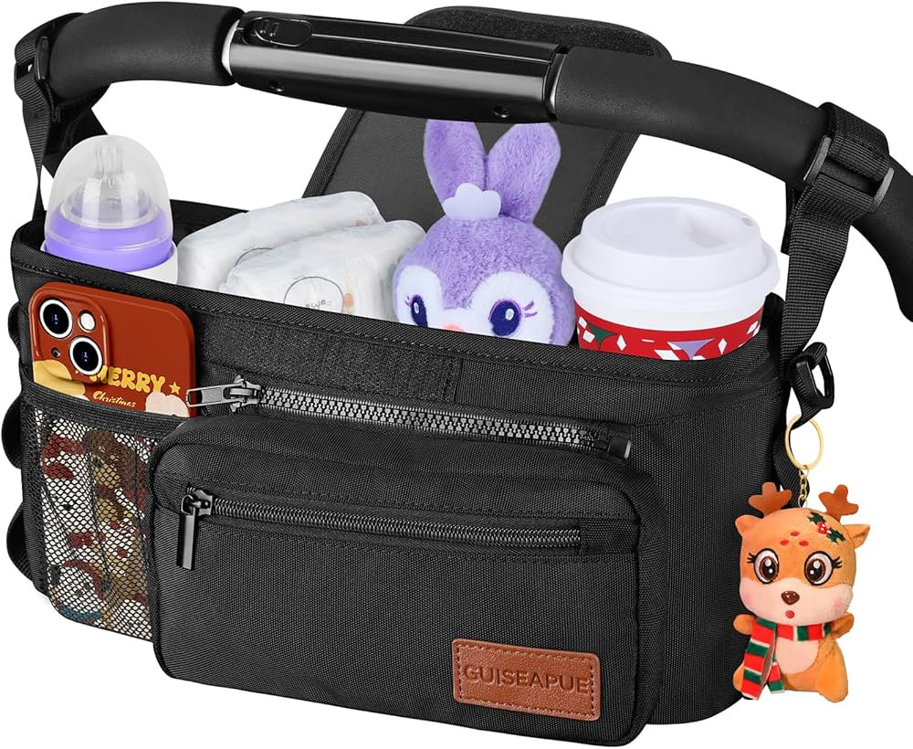 Guiseapue Universal Stroller Organizer with Cup Holder, Baby Travel Essential, Stroller Caddy wit... | Amazon (US)