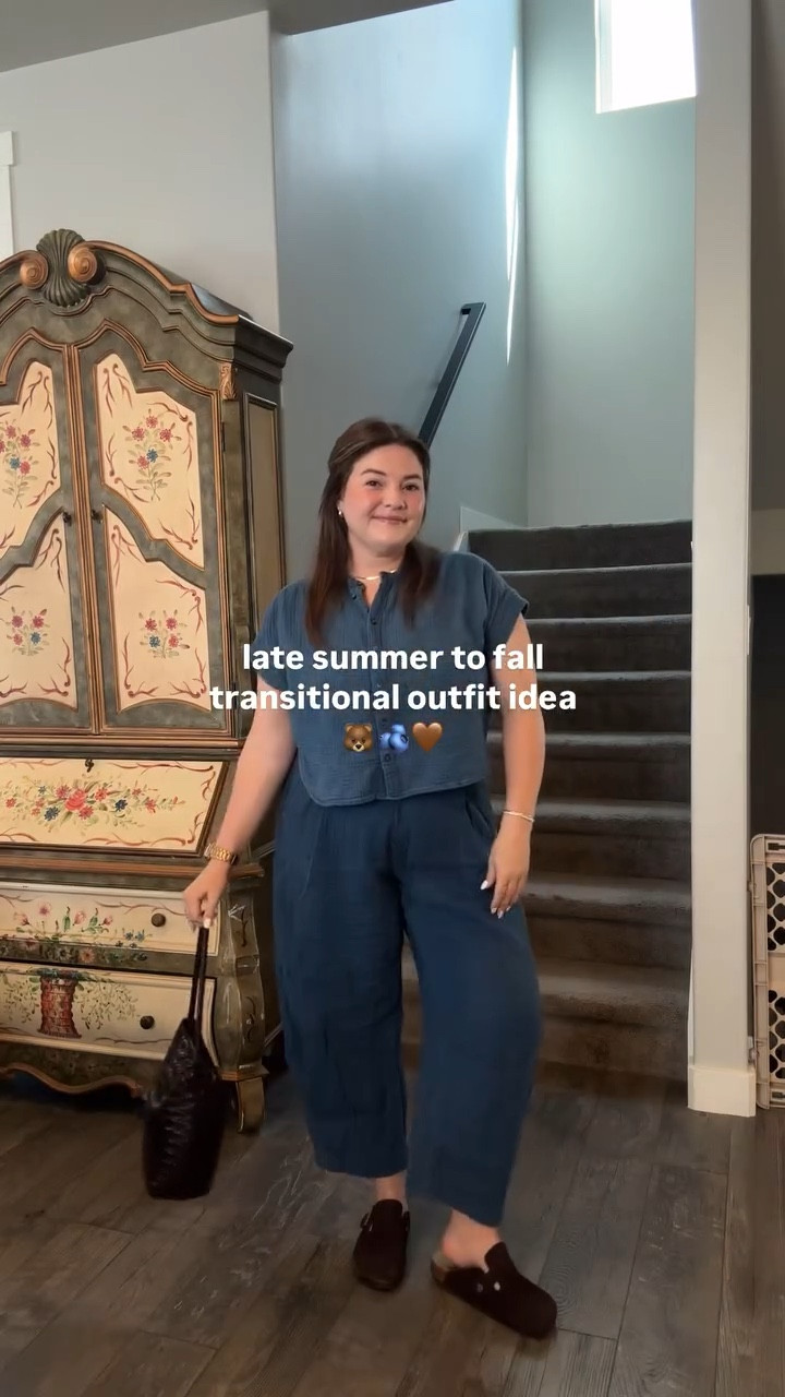 Summer to fall transition ootd! Love me a blue & brown outfit combo for fall🍂💙 

Kindle case: @page.theshop 
100% cotton set: @gap 
Hair clip: @tele_ties 
Purse: @madewell 
Shoes: @amazonfashion 

Top is sold out in this blue color, but available in other ones! The white looks gorg. 
#ootd #casualoutfitideas #falltransitionoutfit #momfit #casualoutfits #momoutfit #momstyle #fashion #falloutfitinspo #earlyfalloutfit

#LTKSeasonal #LTKStyleTip #LTKSaleAlert