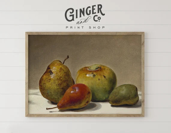 Pears and Apple  PRINTABLE DIGITAL DOWNLOAD Still Life - Etsy | Etsy (US)