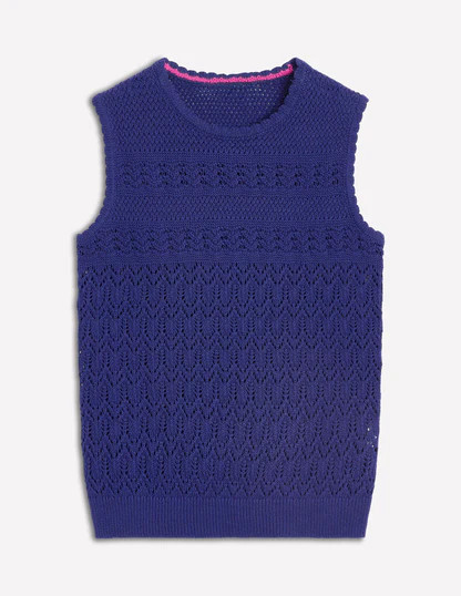 Cotton Stitch Crew Tank-Starboard Blue | Boden (US)