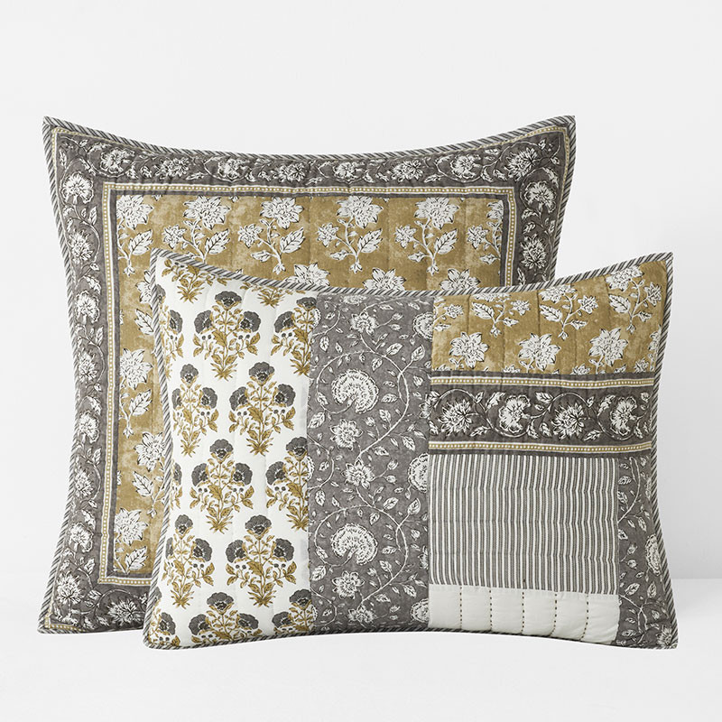 Leilani Patchwork Quilted Sham - Brown Multi, Standard | The Company Store
