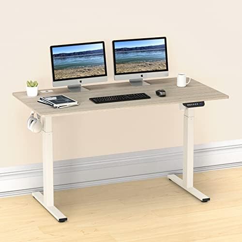 SHW 55-Inch Large Electric Height Adjustable Standing Desk, 55 x 28 Inches, Oak | Amazon (US)