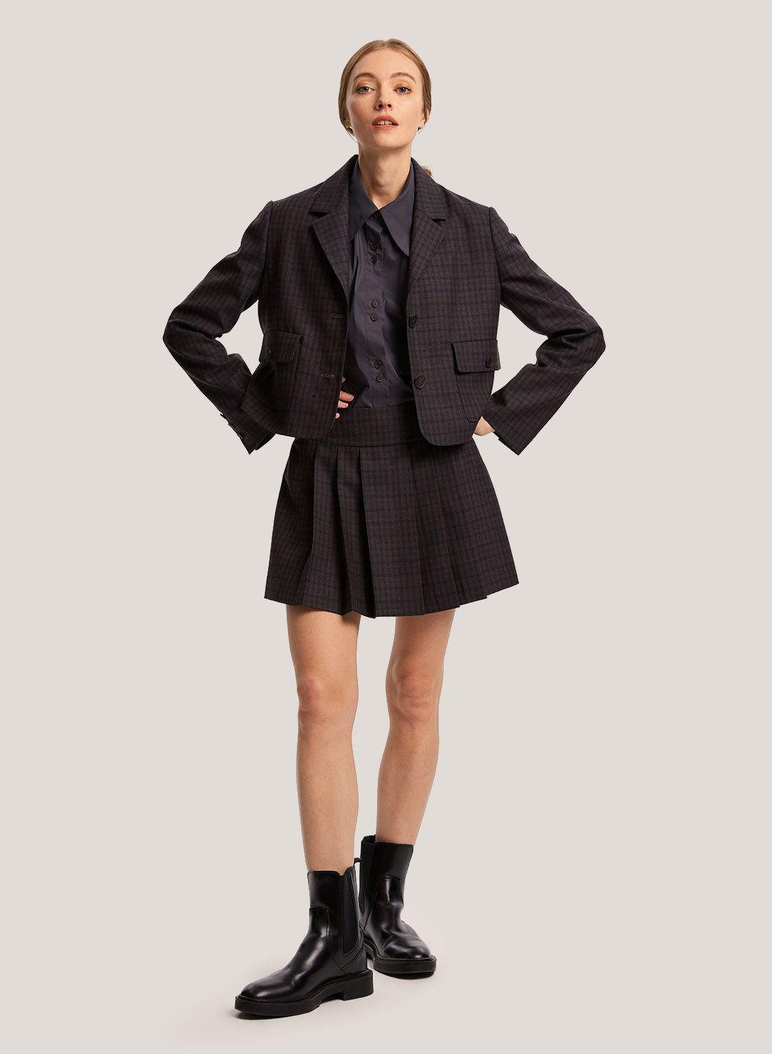 Tailored Blazer And Skirt Wool Set | Gentle Herd