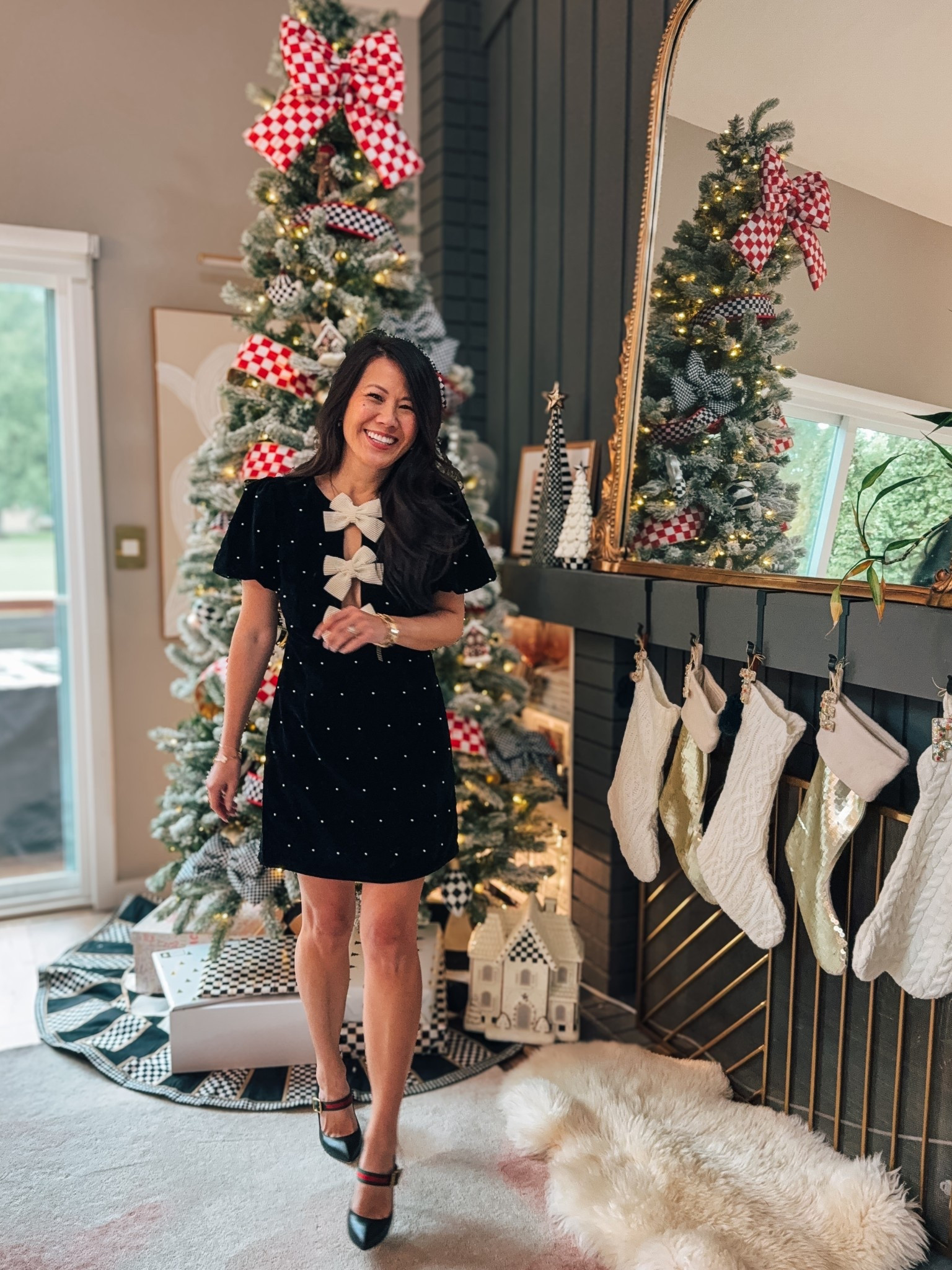 The perfect holiday party dress!
Wearing sz Small
Pearls
Bows
LBD 


#LTKPetite #LTKHoliday #LTKOver40