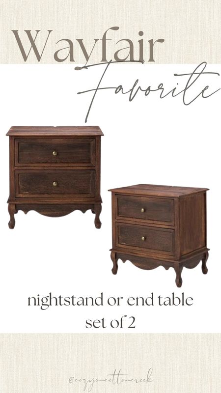 Wayfair way day deal
Nightstand
Set of 2
End tables
Side tables
Vintage inspired
Antique inspired 

#LTKhome #LTKsalealert