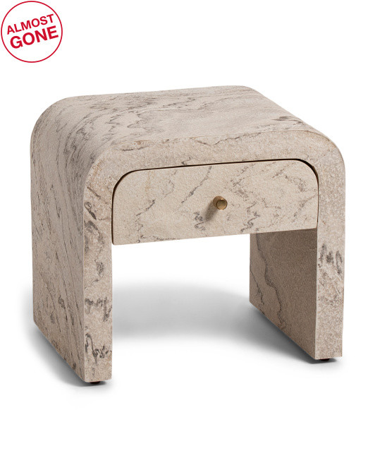 16x18x14 Dnouveau Marble Coated Nightstand | TJ Maxx