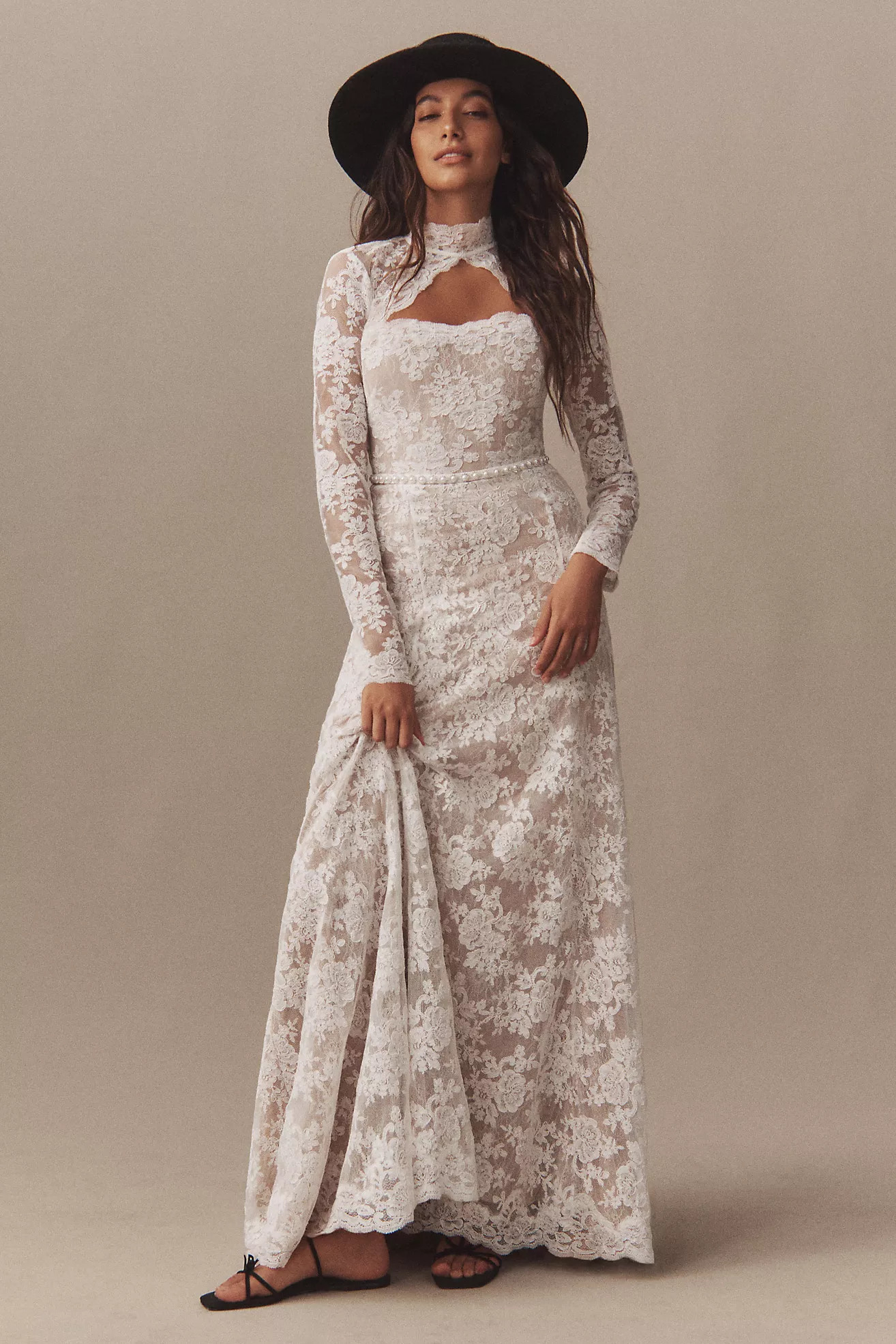 V. Chapman Whitby Long-Sleeve Wedding Gown | Anthropologie (US)