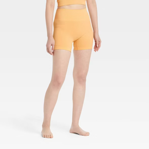 Women's Seamless Ribbed Bike Shorts - Colsie™ | Target