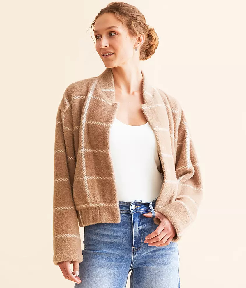 Lex Eyelash Plaid Bomber Jacket | Buckle