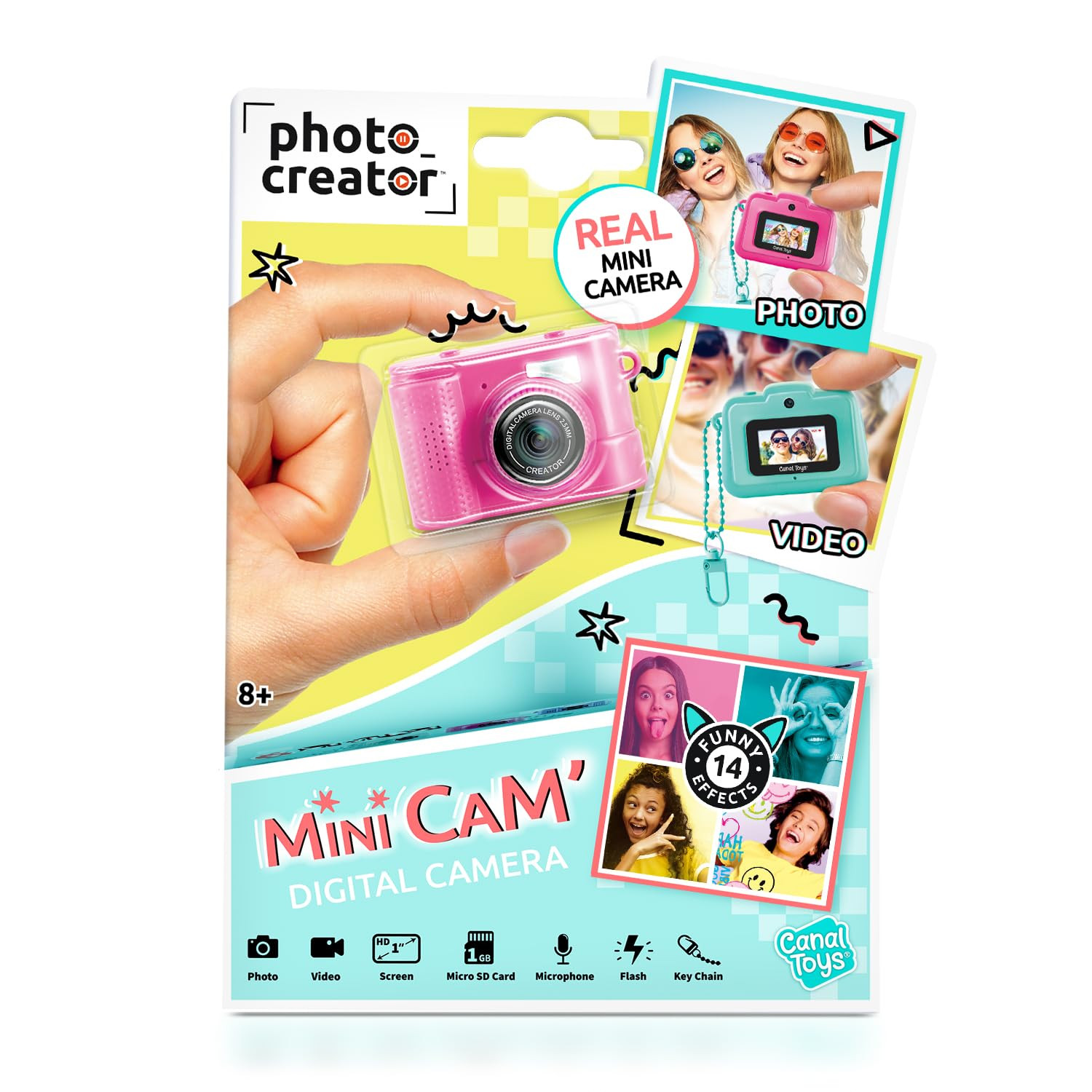 Photo Creator Mini’Cam Compact Digital Camera - Pink; Customize with 6 Frames and 8 Built-in Co... | Amazon (US)