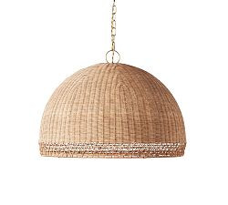 Augustus Round Rattan Chandelier (30") | Pottery Barn (US)
