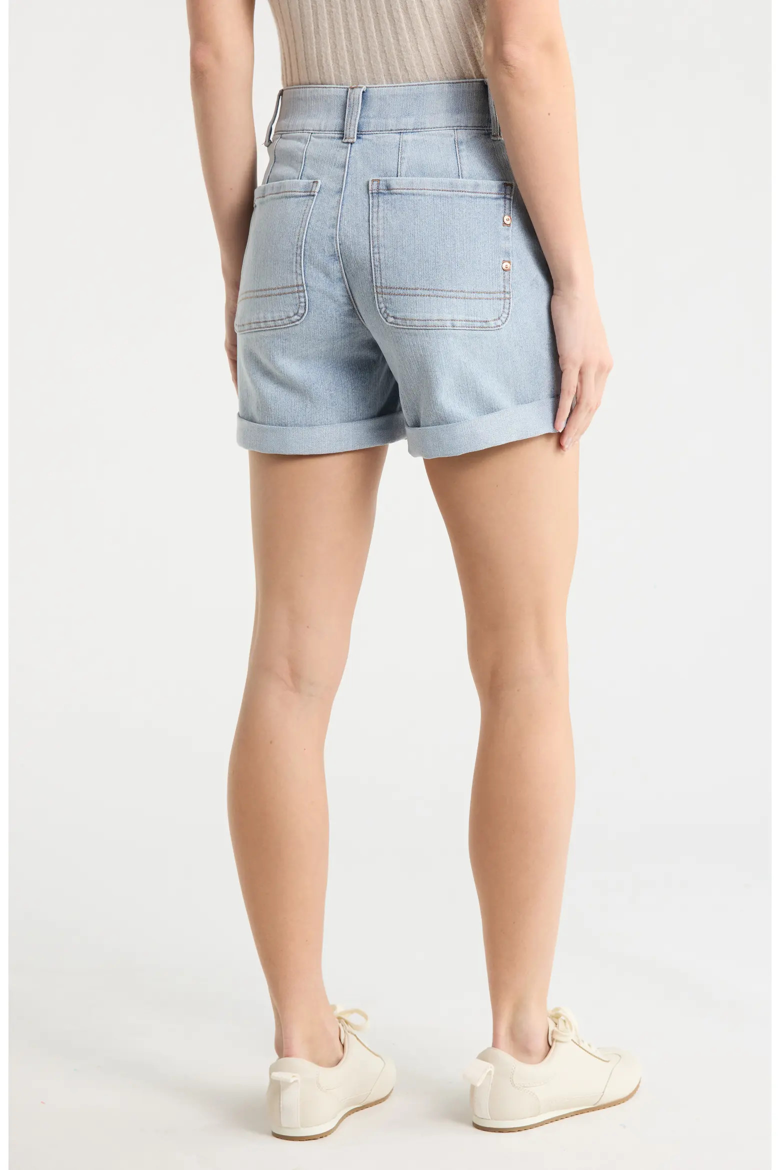 Scalloped Pocket Cuffed Denim Shorts (Women) | Nordstromrack | Nordstrom Rack