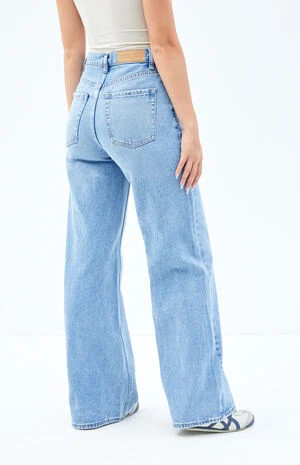 PacSun Medium Indigo Wide Leg Jeans | PacSun
