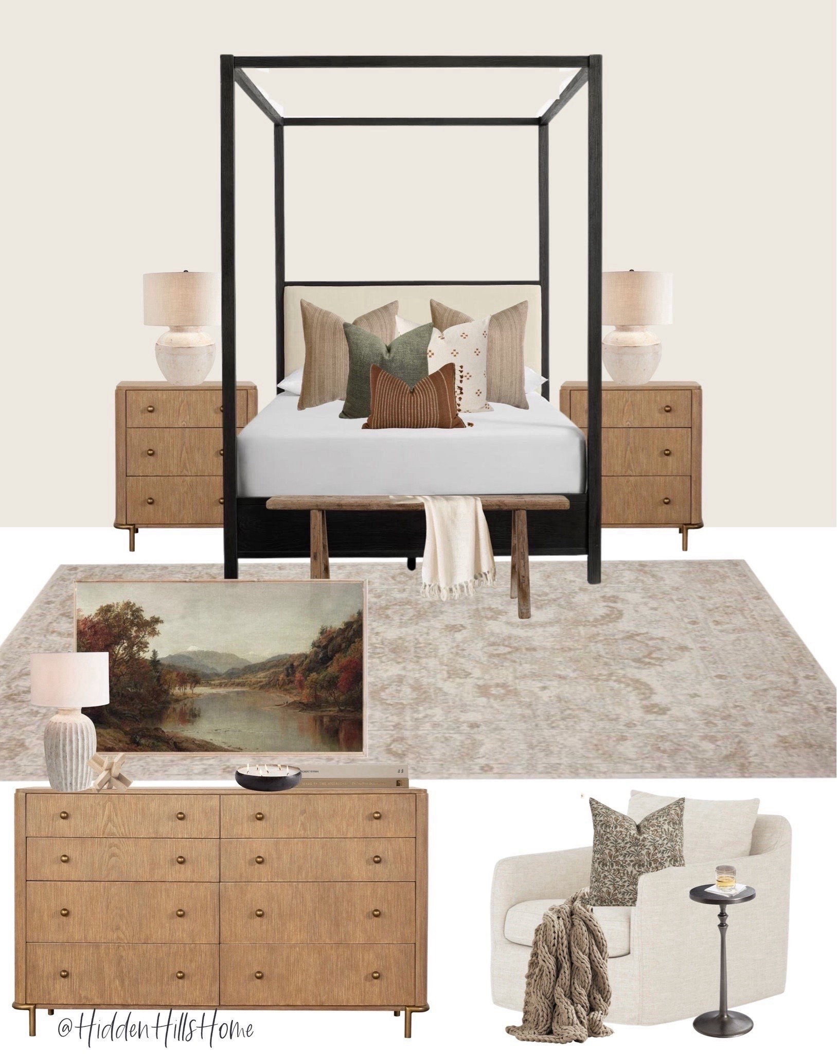 Primary bedroom mood board, canopy bed design, bedroom design inspo, nightstands, home decor ideas, master bedroom, rug #bedroom


#LTKSaleAlert #LTKHome #LTKSeasonal
