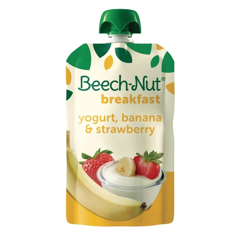 Beech-Nut Breakfast Stage 4 Toddler Food, Yogurt Banana & Strawberry, 3.5 oz Pouch | Walmart (US)