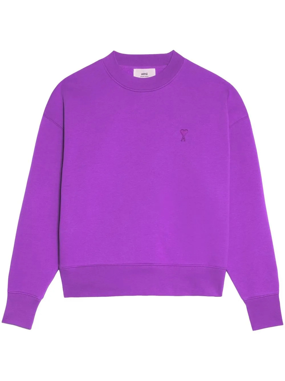 AMI Paris Ami De Coeur Embroidered Sweatshirt - Farfetch | Farfetch Global