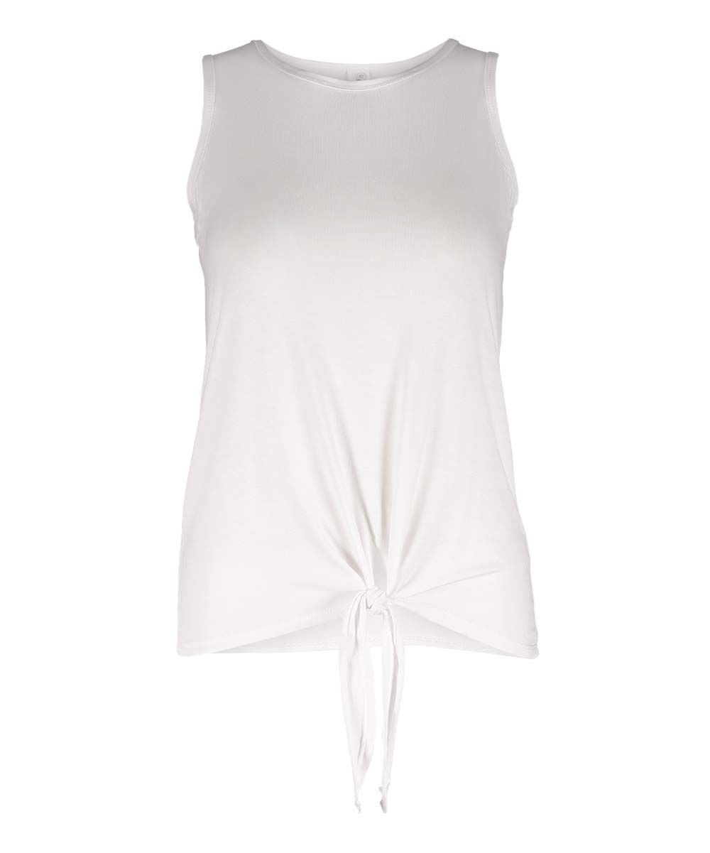 Pima Apparel Women's Tank Tops White - White Tie-Front Tank | Zulily